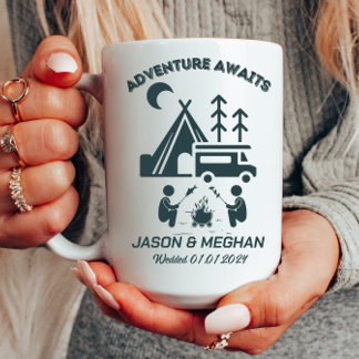 Personalised Wedding Camping Gift Travel Mug