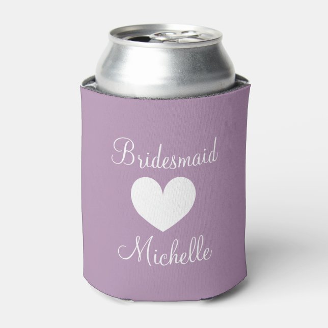 Personalised wedding can cooler for bridesmaids (Can Front)