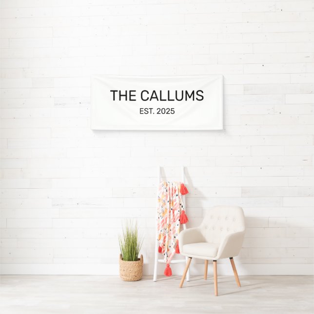 Personalised Wedding Canvas Banner Last Name Sign (Insitu)