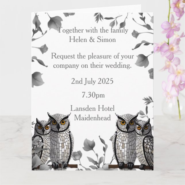 Personalised Wedding  Card (Orchid)