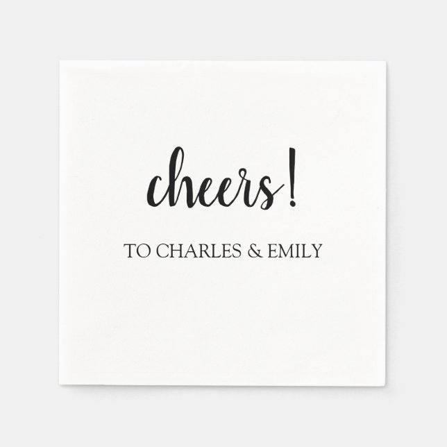 Personalised Wedding Cheers to the Married Couple Napkin (Front)
