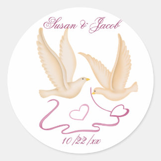 Personalised Wedding Classic Round Sticker