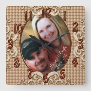 Personalised Wedding Clock PHOTO, Names, Date
