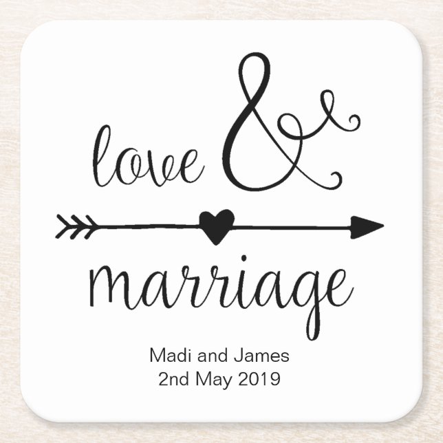 Personalised Wedding Coasters (Front)