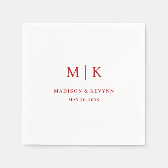 Personalised Wedding Cocktail Napkins (Front)