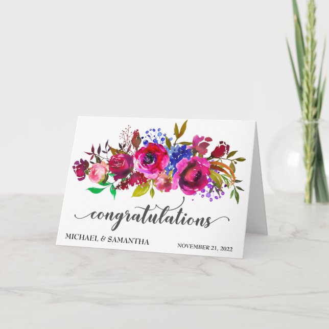 Personalised Wedding Congratulations Boho Brights Card (Front)