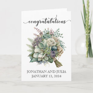 Personalised Wedding Congratulations Flowers Card