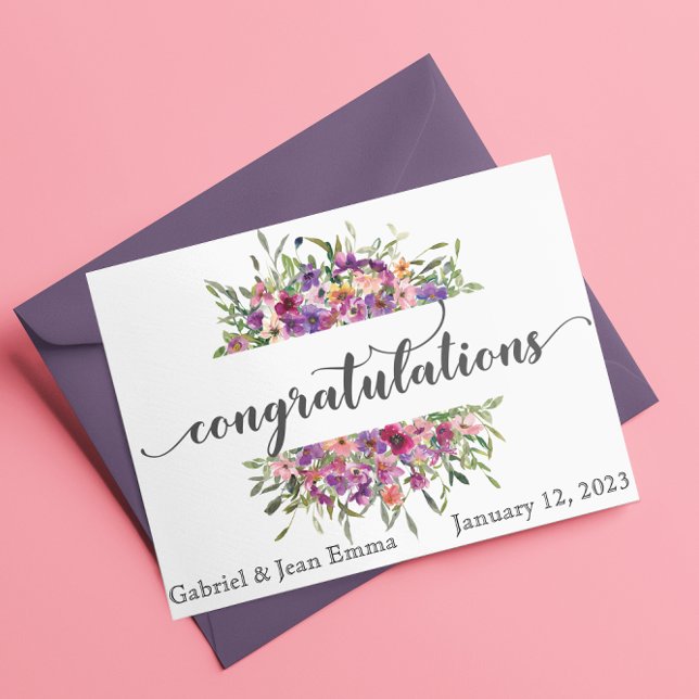 Personalised Wedding Congratulations Flowers Card (Creator Uploaded)