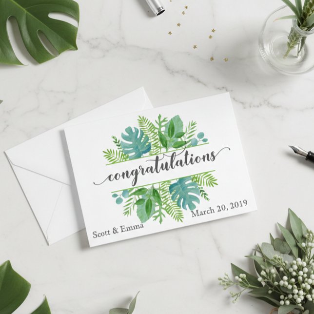 Personalised Wedding Congratulations Leaves Card (Creator Uploaded)