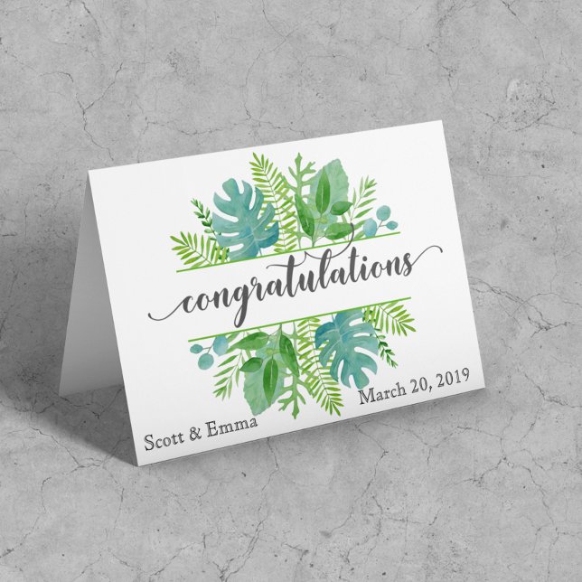 Personalised Wedding Congratulations Leaves Card (Creator Uploaded)