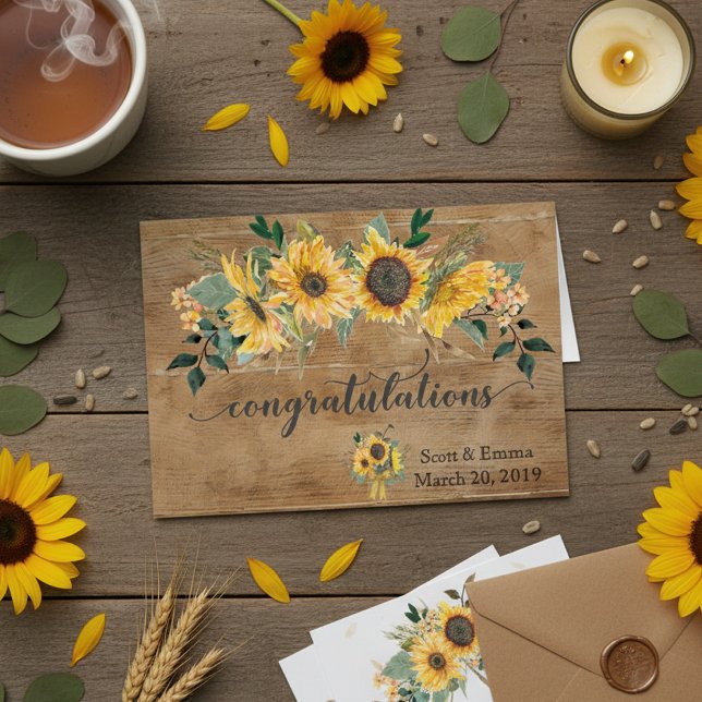 Personalised Wedding Congratulations Rustic Wood (Creator Uploaded)