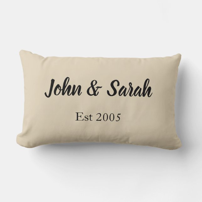 Personalised Wedding Couple Family Any Names Gift Lumbar Cushion (Front)