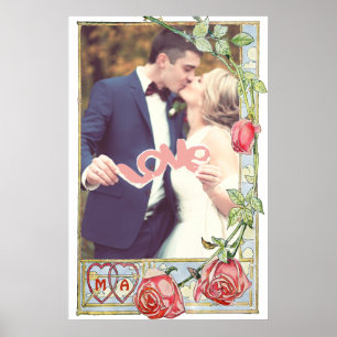Personalised wedding couple frame poster