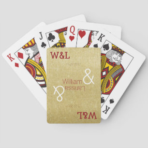 personalised wedding couple names elegant playing cards