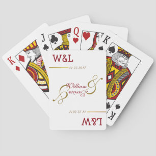 personalised wedding couple names stylish playing cards