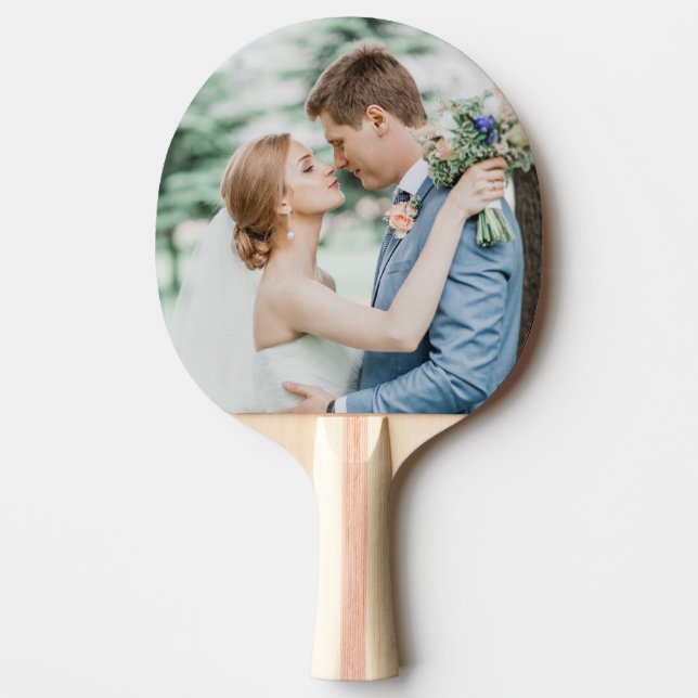 Personalised Wedding Couple Photo Custom Ping Pong Paddle (Front)