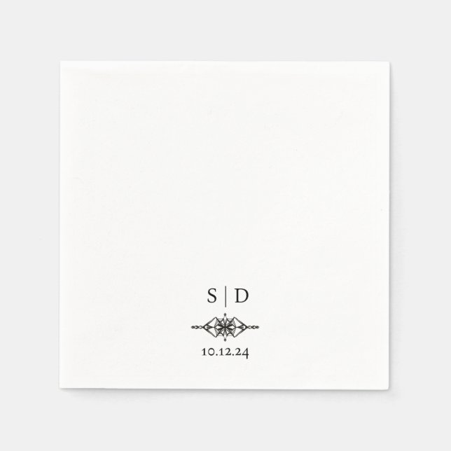 Personalised Wedding Couple's Monogram Unique Napkin (Front)
