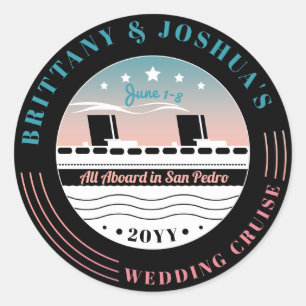 Personalised Wedding Cruise Classic Round Sticker