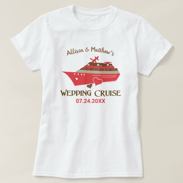 Personalised Wedding Cruise T-Shirt (Design Front)