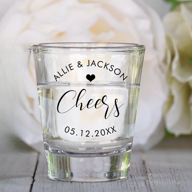 Personalised Wedding Customised Mr and Mrs Cheers Shot Glass (Creator Uploaded)
