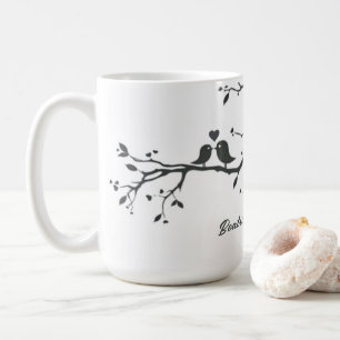 Personalised Wedding Date Anniversary Love Birds  Coffee Mug