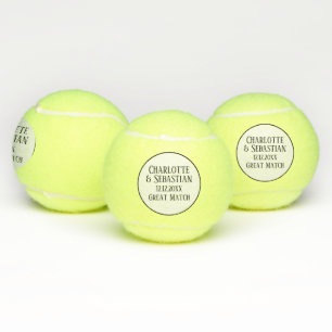 Personalised Wedding Date Great Match Tennis Balls