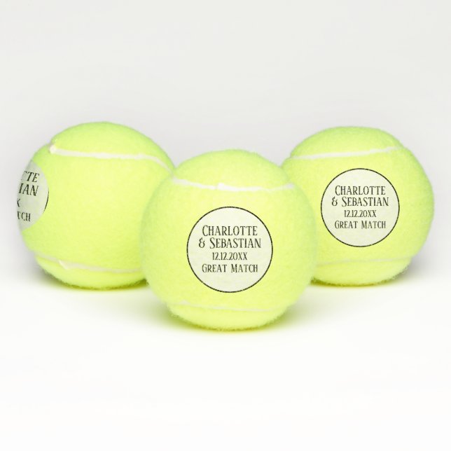 Personalised Wedding Date Great Match Tennis Balls (Multi)