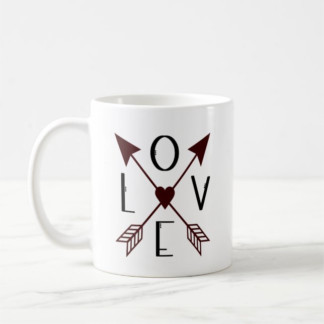 Personalised Wedding Date Love with Arrows Mug (Left)