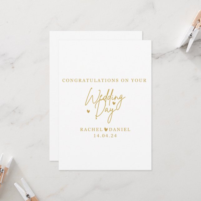 Personalised Wedding Day Card - Happily Ever After (Front/Back In Situ)