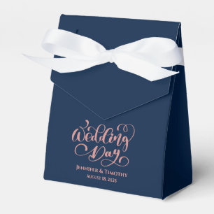 Personalised  Wedding Day Elegant Navy Blue Favour Box