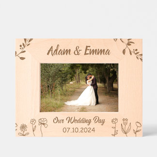 Personalised Wedding Day Engraved Picture Frame