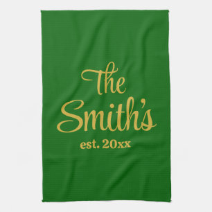 Personalised Wedding Day Gift Newlywed Christmas Tea Towel