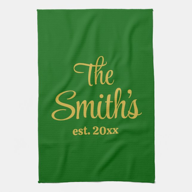 Personalised Wedding Day Gift Newlywed Christmas Tea Towel (Vertical)