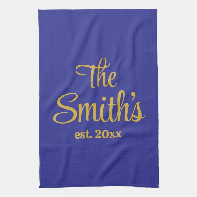 Personalised Wedding Day Gift Newlywed Christmas Tea Towel (Vertical)