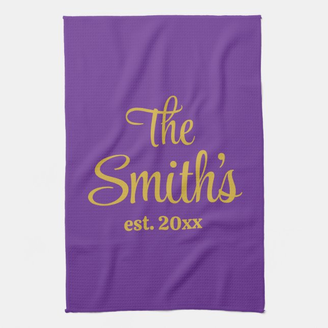 Personalised Wedding Day Gift Newlywed Christmas Tea Towel (Vertical)