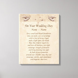 Personalised Wedding Day poem canvas art. Print