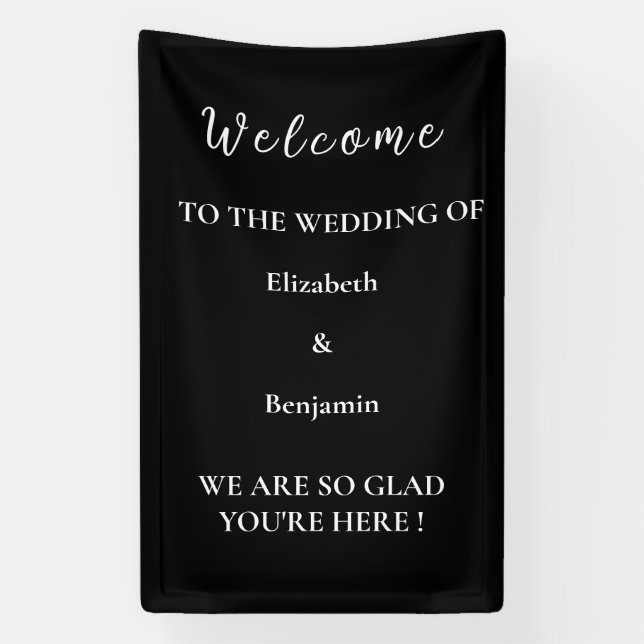 Personalised Wedding Decor Rehearsal Party Welcome Banner (Vertical)