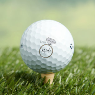 Personalised Wedding Diamond Ring Bride Golf Balls