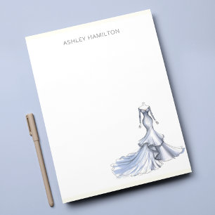 Personalised Wedding Dress Sketch Note Card