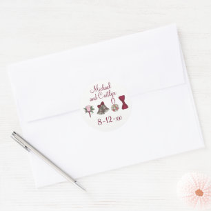 Personalised Wedding Engagement Party Bride Shower Classic Round Sticker