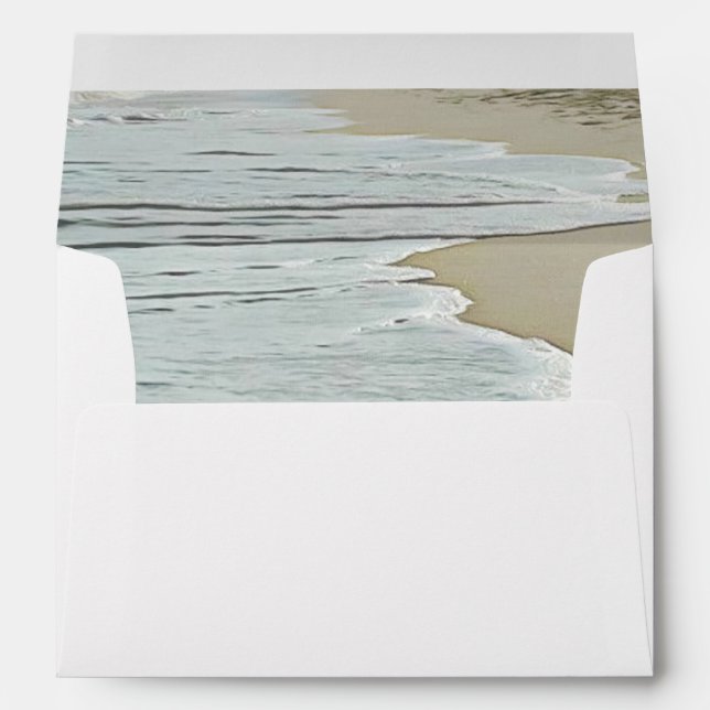Personalised Wedding Envelope Beach Shoreline Wave (Back (Bottom))