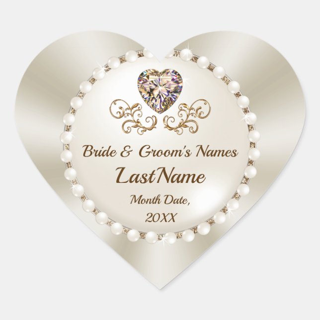 Personalised, Wedding Envelope Seal Stickers (Front)