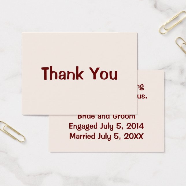 Personalised Wedding Event Thank You Flat Cards (Office)