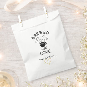 Personalised Wedding Favour Bags Brewed with love