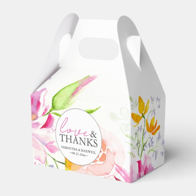 Personalised Wedding Favour Boxes Floral (Front Side)