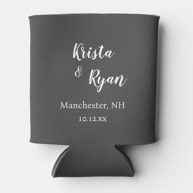 Personalised Wedding Favour Can Cooler (Front)
