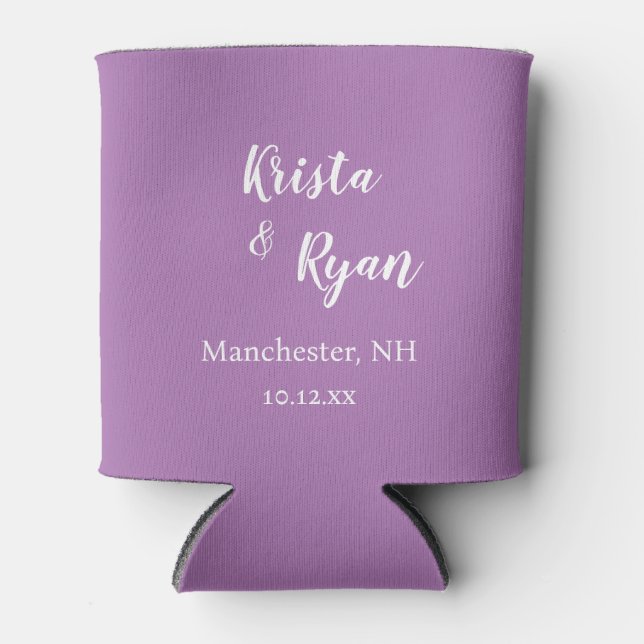 Personalised Wedding Favour Can Cooler (Front)