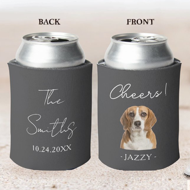 Personalised Wedding Favour Dogs Pets Cats Animal Can Cooler (Creator Uploaded)