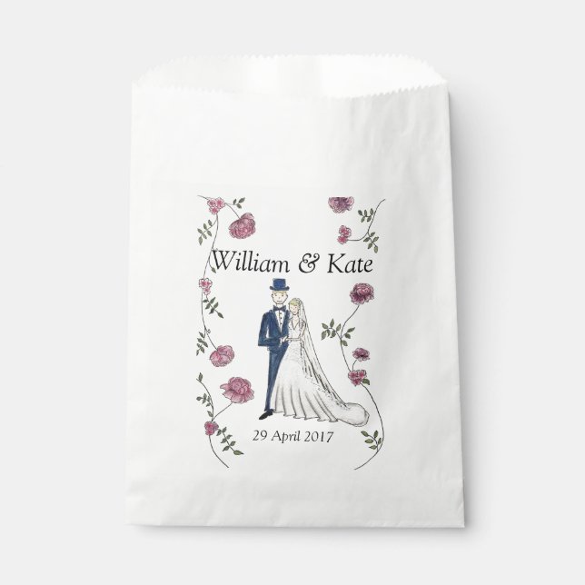 Personalised Wedding Favour Paper Bags (Front)