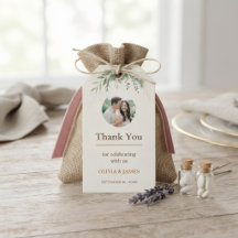Personalised Wedding Favour Tag | Rustic Botanical